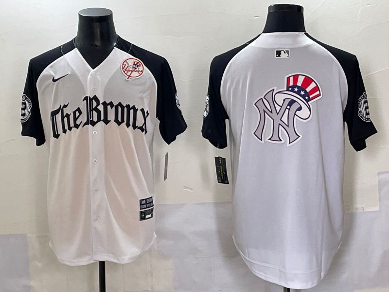 Men 2025 New York Yankees Blank White black Five generations Joint Name Nike MLB Jersey style 61